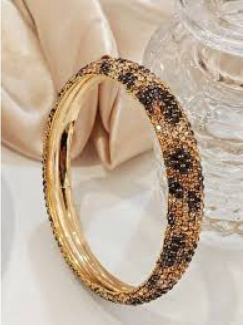NWT-1pc Fashionable New Design Personalized Bracelet, Rhinestone Inlaid Leopard